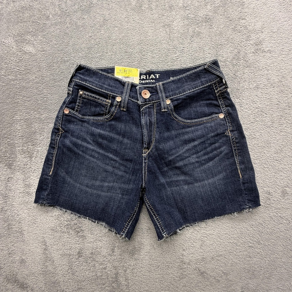 Ariat Shorts Womens 25R Blue Denim Boyfriend 4in Inseam Pockets Casual